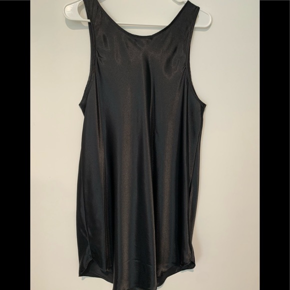 Cinema Etoile Black Satin Sleeveless Pullover Night Dress Size: L-XL - Picture 7 of 13